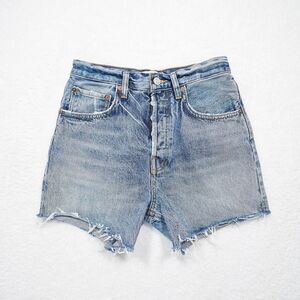 AGOLDE Riley High Rise Cut-Off Distressed Denim Shorts  - Women's 26